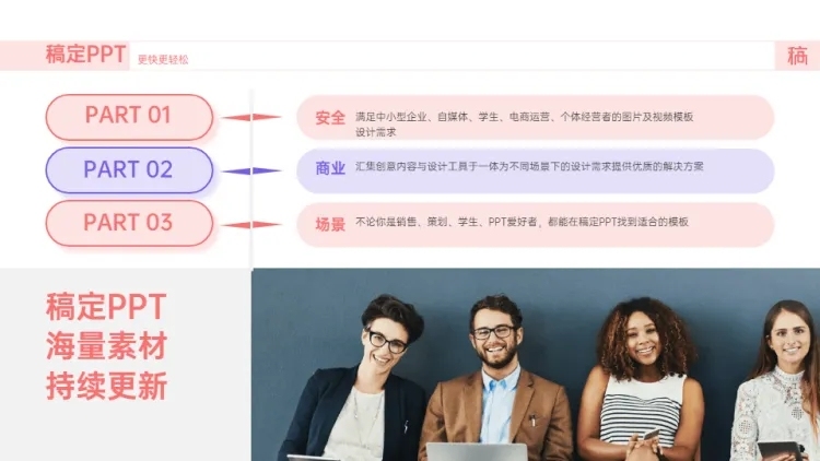 并列关系3项PPT图文页预览效果