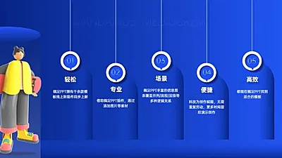 并列关系5项PPT图文页