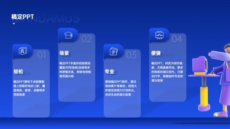 并列关系4项PPT图文页预览效果