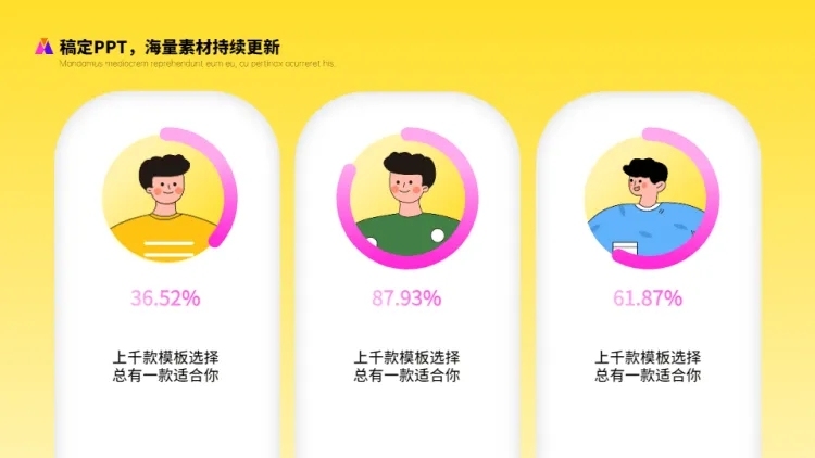 列表对比关系3项PPT图文页预览效果