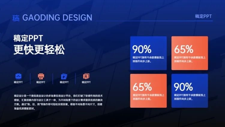 并列关系4项PPT图文页预览效果