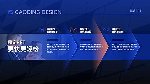 递进关系3项PPT图文页