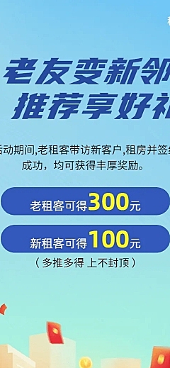 房地产中介毕业季公寓开业租房出租优惠折扣福利活动长图海报
