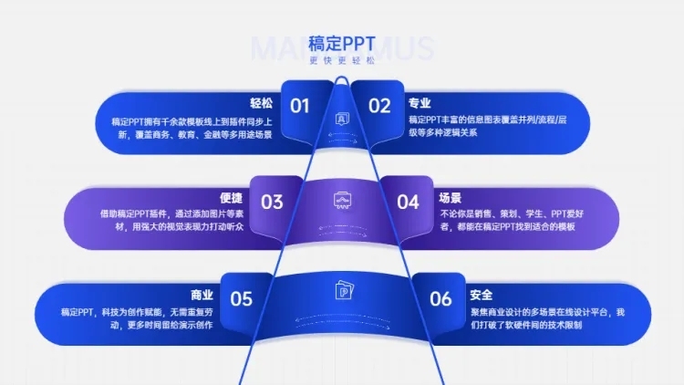 并列关系6项PPT内容页预览效果