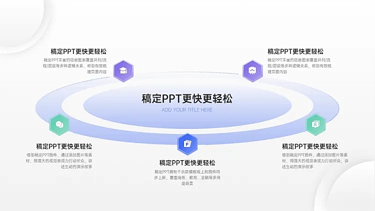 并列关系5项PPT图文页
