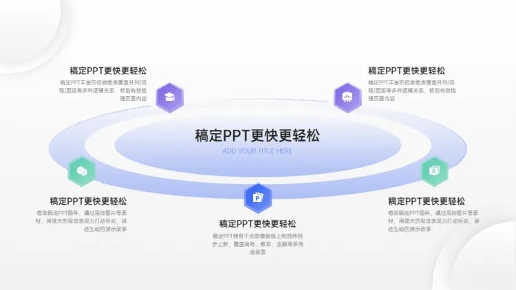 并列关系5项PPT图文页预览效果