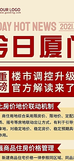 房地产楼市政策新闻长图海报
