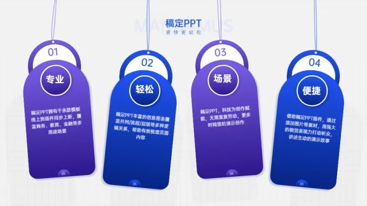 并列关系4项PPT图文页预览效果