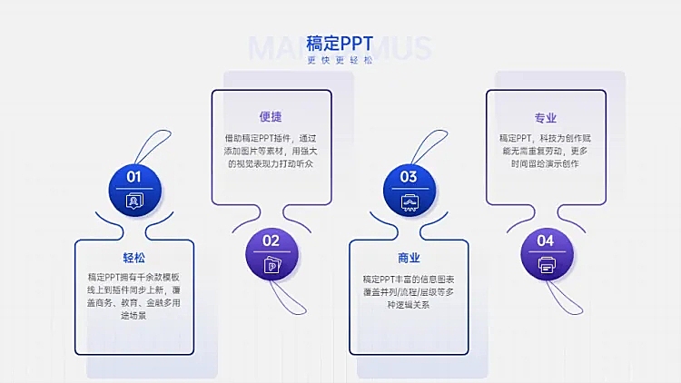 并列关系4项PPT图文页
