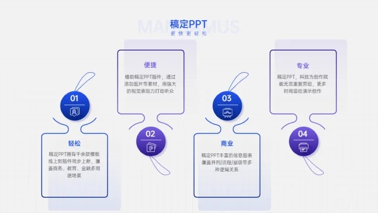 并列关系4项PPT图文页预览效果