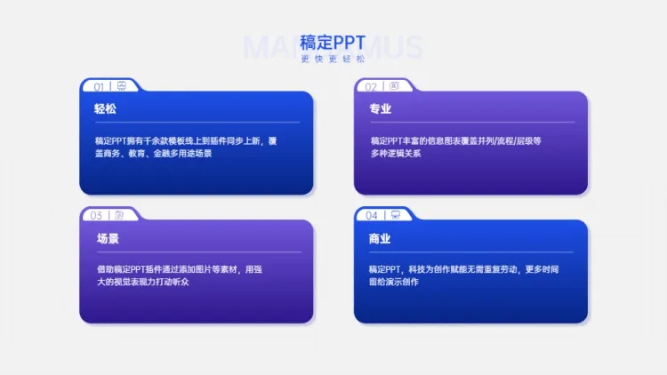 并列关系4项PPT图文页