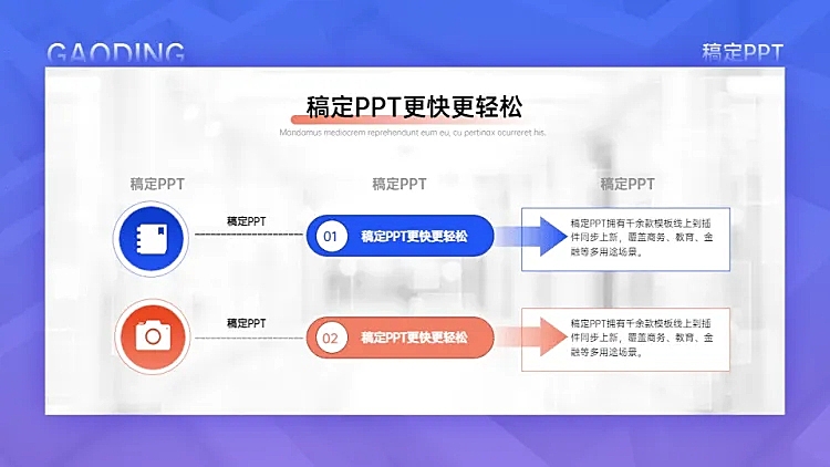 递进关系3项PPT图文页