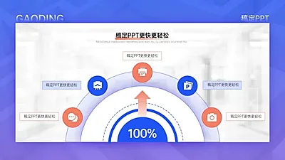 发散汇聚关系5项PPT图文页