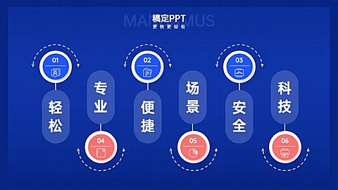 并列关系6项PPT图文页