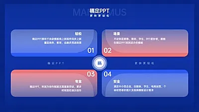 并列关系4项PPT图文页