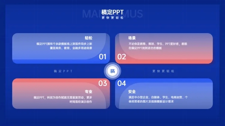 并列关系4项PPT图文页预览效果