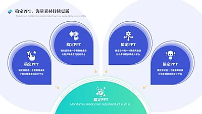 发散汇聚关系4项PPT图文页