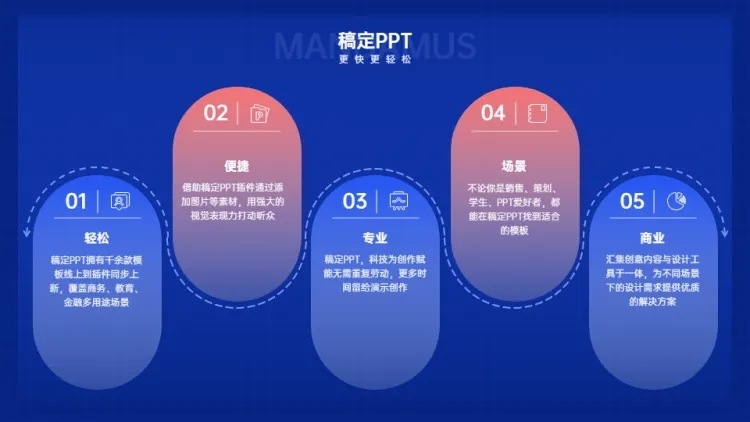 并列关系5项预览效果