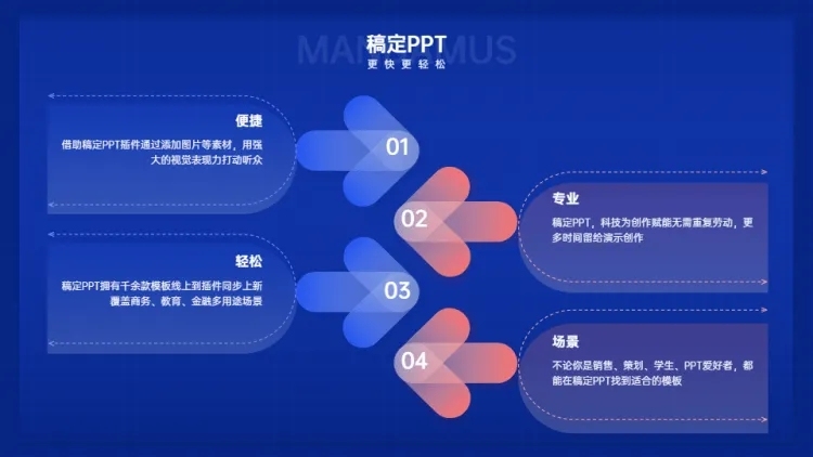 并列关系4项PPT图文页预览效果
