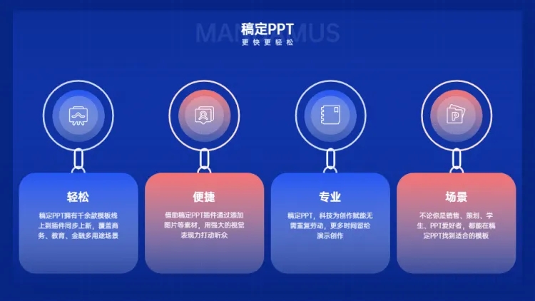 并列关系4项PPT图文页