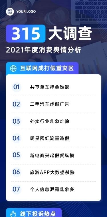3.15消费者权益日数据报告商务风文章长图