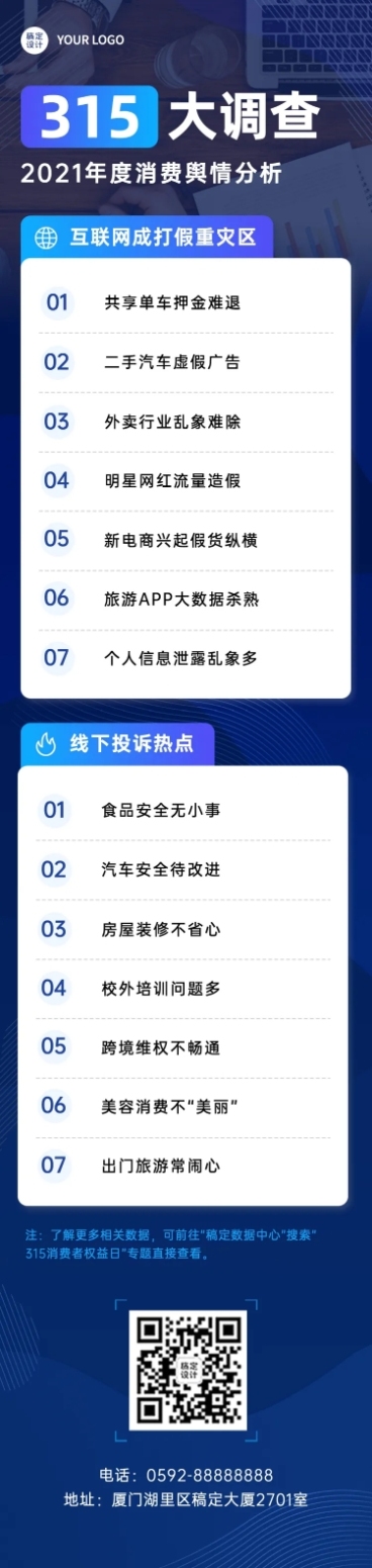 3.15消费者权益日数据报告商务风文章长图预览效果