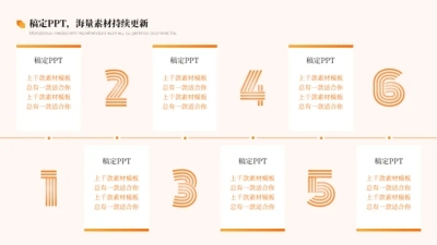 流程关系5项PPT图文页