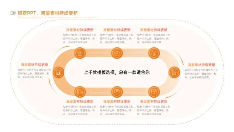 循环关系多项PPT图文页预览效果