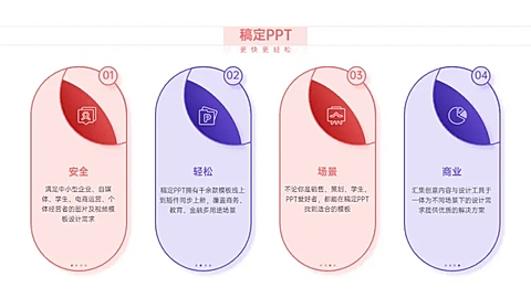 并列关系4项PPT图文页
