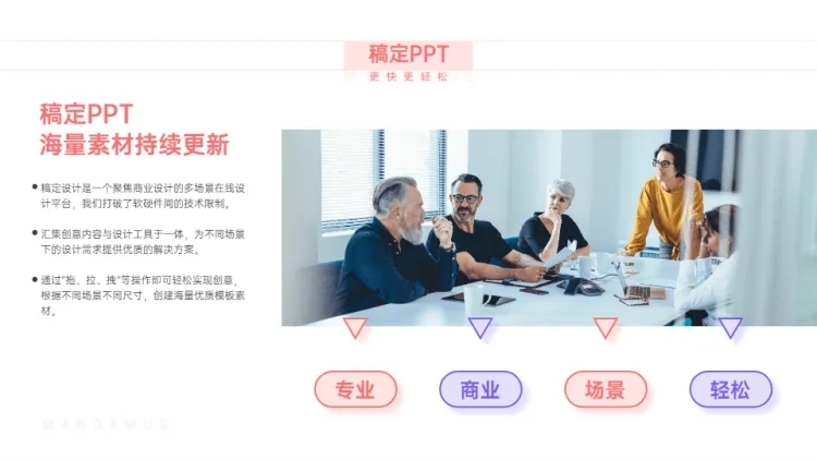 总分关系4项PPT图文页预览效果