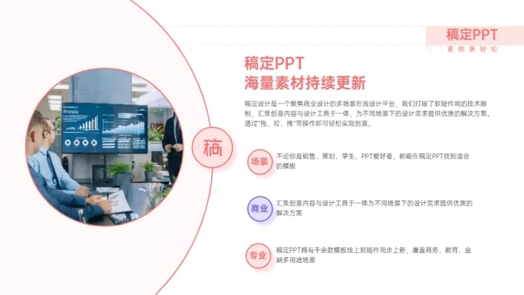 总分关系3项PPT图文页预览效果