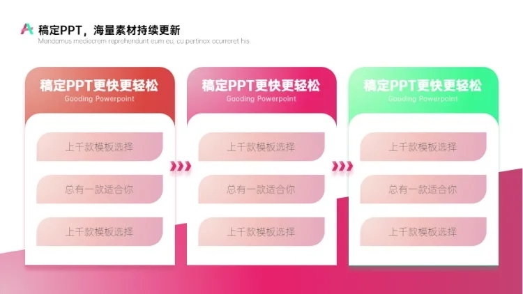 并列关系流程关系3项PPT图文页预览效果