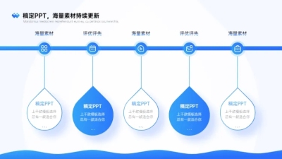 流程关系5项PPT图文页