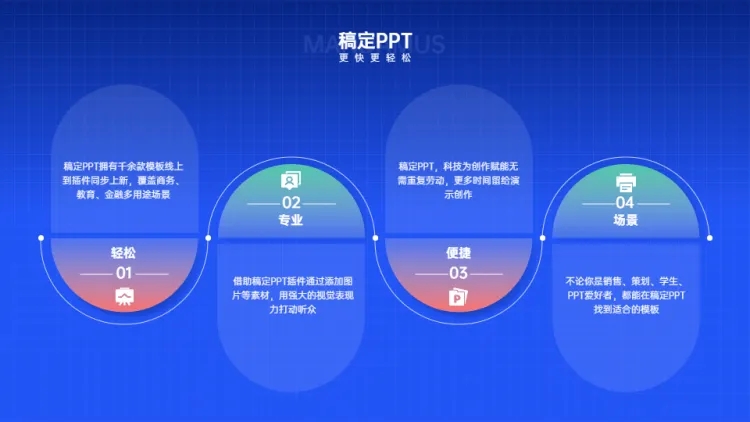 并列关系4项PPT图文页预览效果