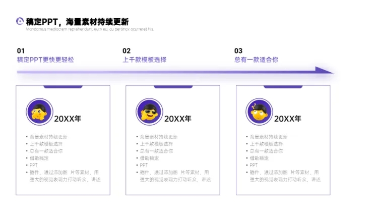 流程关系3项PPT图文页预览效果