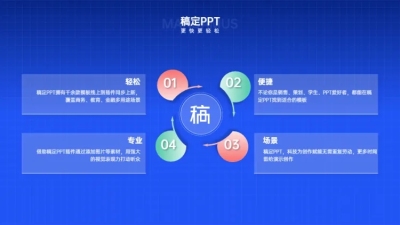 循环关系4项PPT图文页