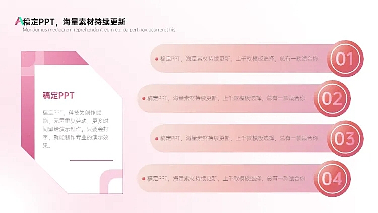 并列关系4项PPT图文页