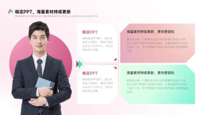 并列关系4项PPT图文页