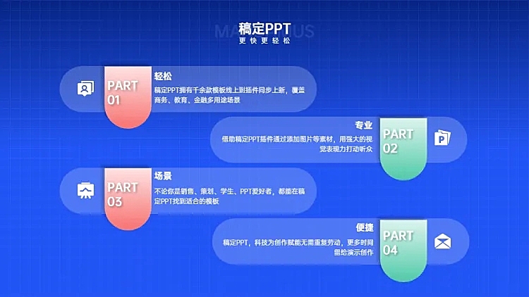 并列关系4项PPT图文页