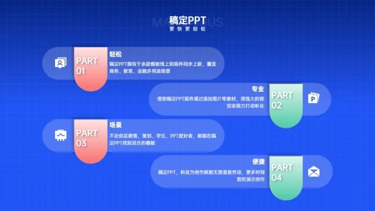 并列关系4项PPT图文页预览效果
