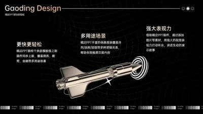 递进关系3项PPT图文页