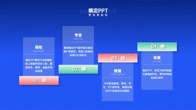 并列关系4项PPT图文页预览效果