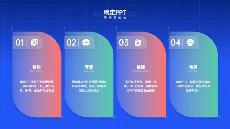 并列关系4项PPT图文页预览效果