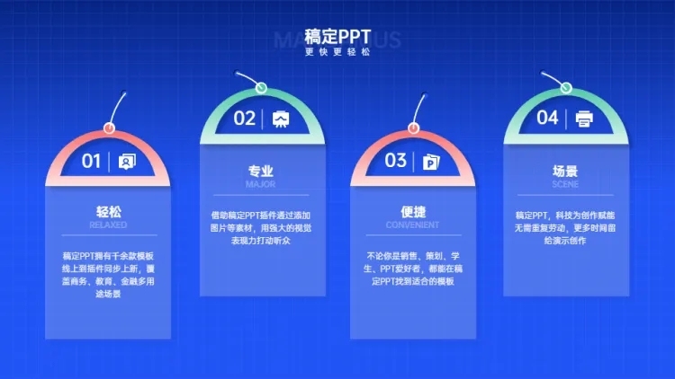 并列关系4项PPT图文页预览效果