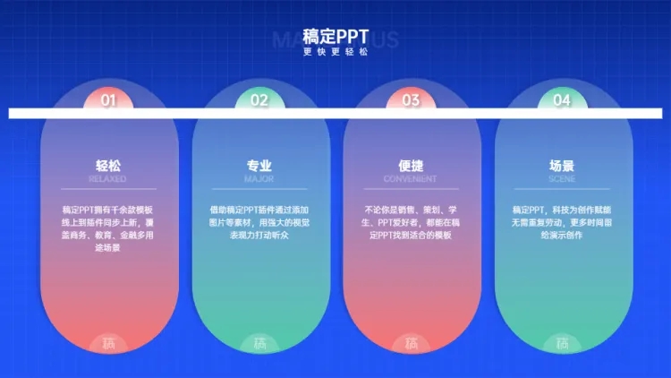 并列关系4项PPT图文页预览效果