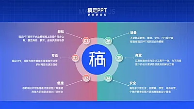 循环关系6项PPT图文页