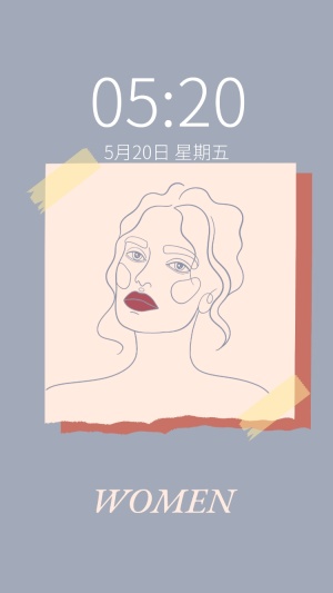 妇女节ins简约线条手机壁纸