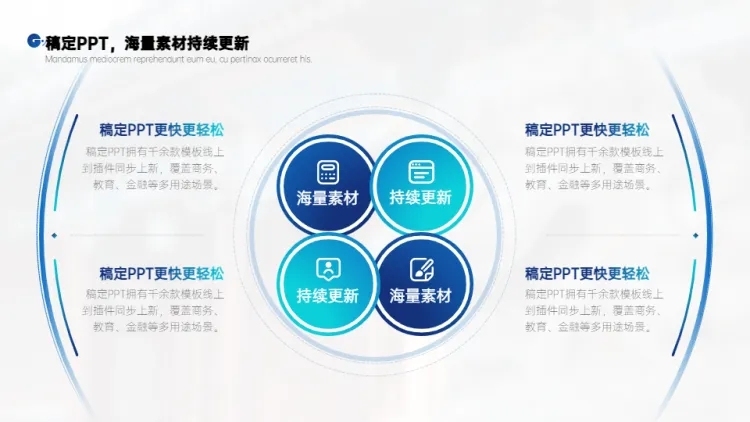 并列关系4项PPT图文页预览效果