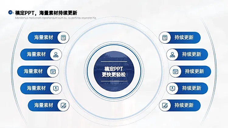 列表对比关系6项PPT图文页