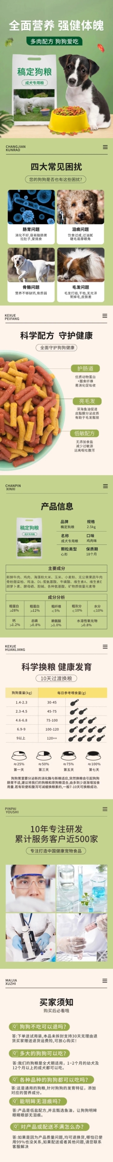 清新春上新宠物食品狗粮详情页预览效果